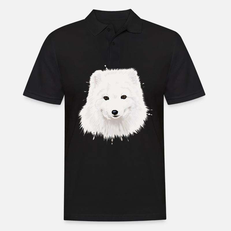 Polarfuchs - Männer Poloshirt - Schwarz