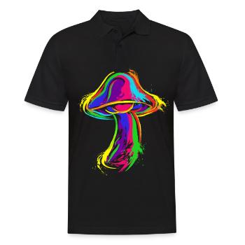 Goa Psytrance Zauberpilz Geschenk für Goa Trancer - Männer Poloshirt - Schwarz - Vorne - Kai (181cm)