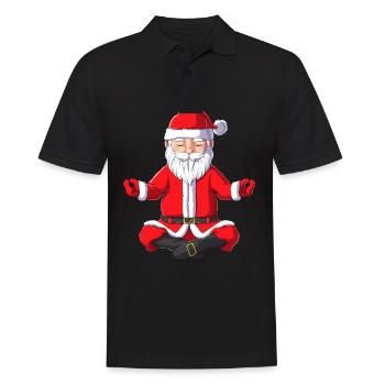 Idée cadeau Noël Noël méditation yoga - Polo Homme - noir - Devant - Kai (181cm)