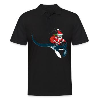 Christmas Manta Ray Xmas Diving Gift Idea - Men's Polo Shirt - black - Front - Kai (181cm)