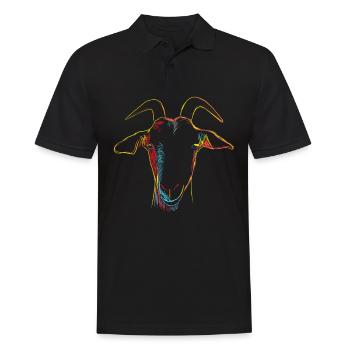 Colorful Goat Head - Men's Polo Shirt - black - Front - Kai (181cm)