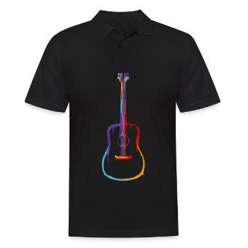Dégradé de couleur Guitare acoustique - Polo Homme - noir - Devant - Kai (181cm)