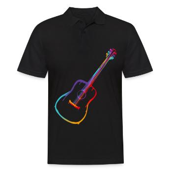 Dégradé de couleur Guitare acoustique - Polo Homme - noir - Devant - Kai (181cm)