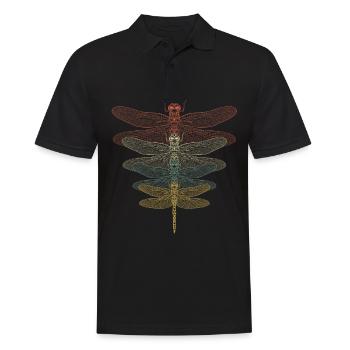 Libellule rétro - Polo Homme - noir - Devant - Kai (181cm)