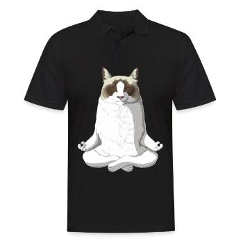 Ragdoll Katze - Männer Poloshirt - Schwarz - Vorne - Kai (181cm)