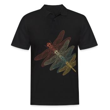 Libellule rétro - Polo Homme - noir - Devant - Kai (181cm)