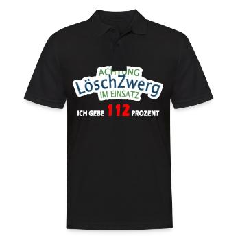 Jugendfeuerwehr Löschzwerg im Einsatz - Männer Poloshirt - Schwarz - Vorne - Kai (181cm)