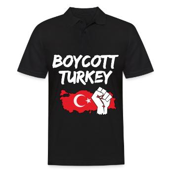 Boycott Turkey Türkei Syrien Krieg - Männer Poloshirt - Schwarz - Vorne - Kai (181cm)