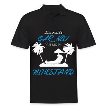 Ich bin im Ruhestand in der Rente - Männer Poloshirt - Schwarz - Vorne - Kai (181cm)