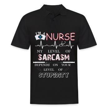 Nurse sarcasm stupidity - Men's Polo Shirt - black - Front - Kai (181cm)