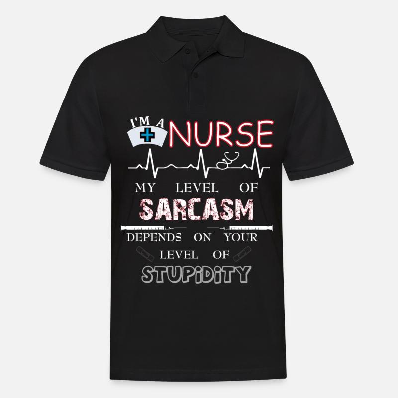 Infirmière stupide sarcasme - Polo Homme - noir