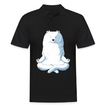Samoyed Yoga - Men's Polo Shirt - black - Front - Kai (181cm)