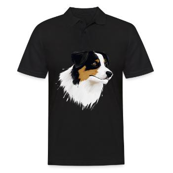 Australian Shepherd - Men's Polo Shirt - black - Front - Kai (181cm)