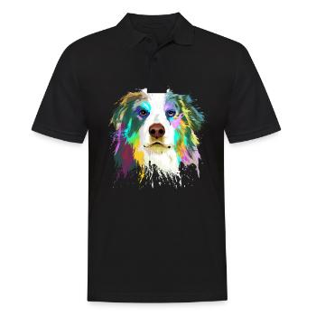 Australian Shepherd - Men's Polo Shirt - black - Front - Kai (181cm)