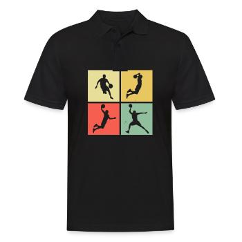 Basketball Geschenkidee für Basketballer - Männer Poloshirt - Schwarz - Vorne - Kai (181cm)