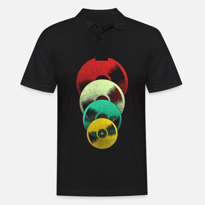 Retro Schallplatte - Männer Poloshirt - Schwarz