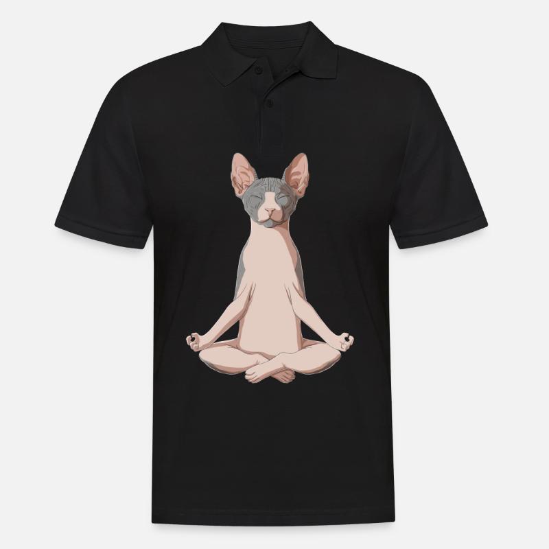 Sphynx Katze - Männer Poloshirt - Schwarz