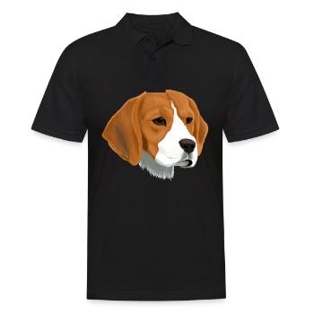 Beagle Hund - Männer Poloshirt - Schwarz - Vorne - Kai (181cm)