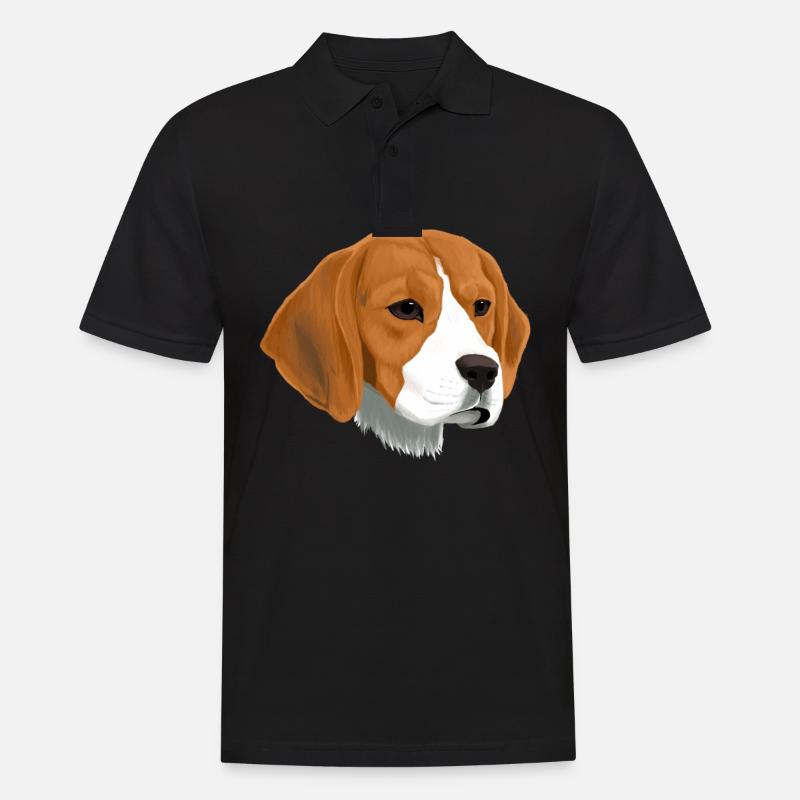 Beagle Hund - Männer Poloshirt - Schwarz