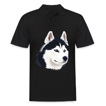 Chien husky - Polo Homme - noir - Devant - Kai (181cm)