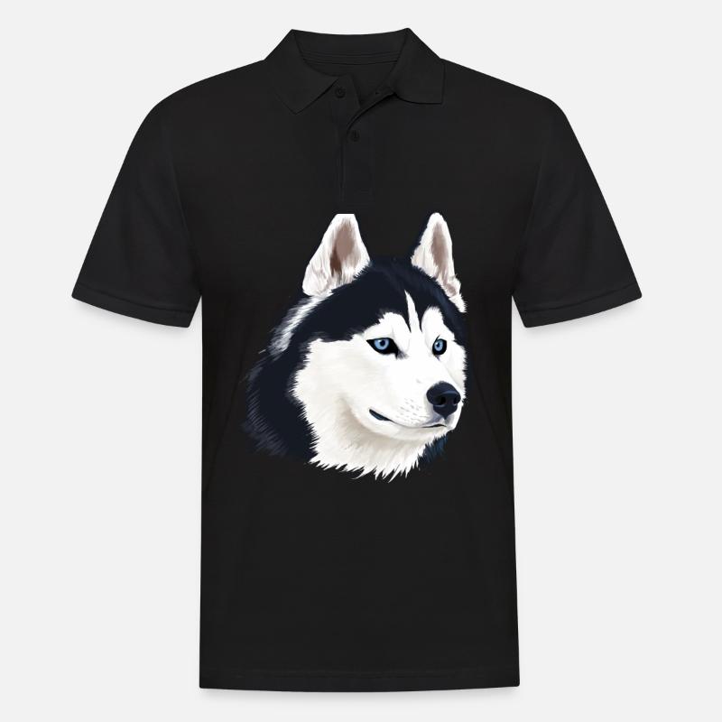 Husky Hund - Männer Poloshirt - Schwarz