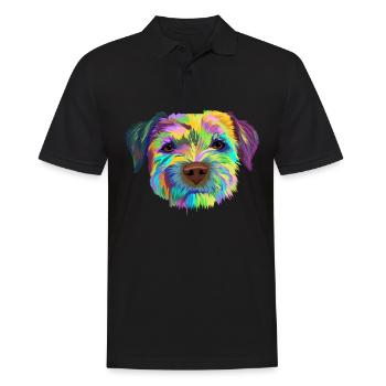 Border Terrier Dog - Men's Polo Shirt - black - Front - Kai (181cm)