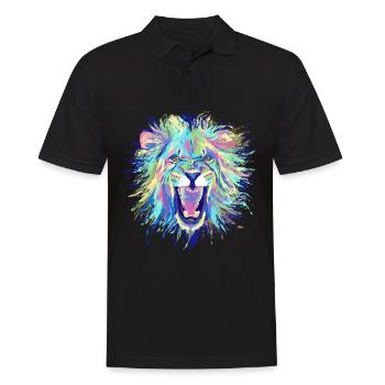 Lion - Men's Polo Shirt - black - Front - Kai (181cm)
