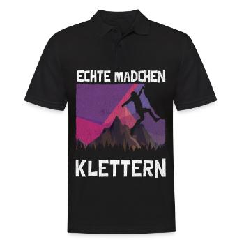 Klettern Berge Klettersport Mädchen Kletterin - Männer Poloshirt - Schwarz - Vorne - Kai (181cm)