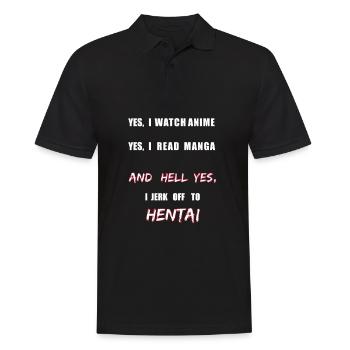 Hentai Anime Manga Otaku Japan - Men's Polo Shirt - black - Front - Kai (181cm)