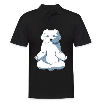 Malteser Hund - Männer Poloshirt - Schwarz - Vorne - Kai (181cm)