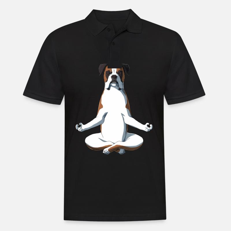 Yoga Boxer chien - Polo Homme - noir