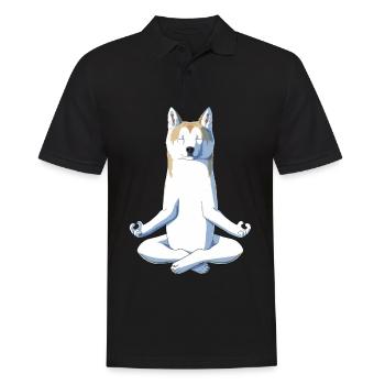 Yoga Akita Chien - Polo Homme - noir - Devant - Kai (181cm)
