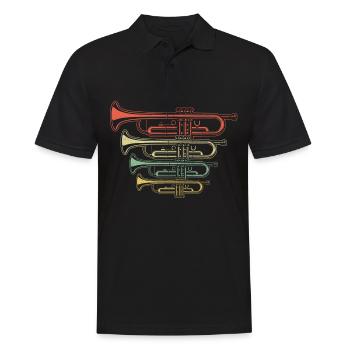 Trompette musicien cadeau pour les musiciens - Polo Homme - noir - Devant - Kai (181cm)