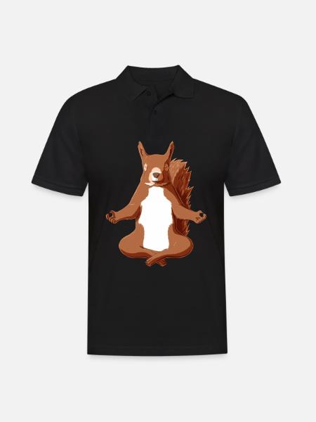 Yoga Squirrel - Men's Polo Shirt - black