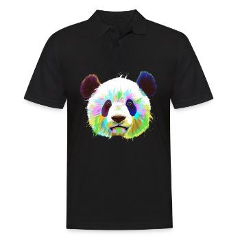Splash Panda - Männer Poloshirt - Schwarz - Vorne - Kai (181cm)