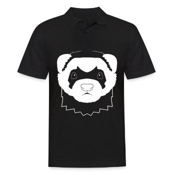 Frettchen - Männer Poloshirt - Schwarz - Vorne - Kai (181cm)