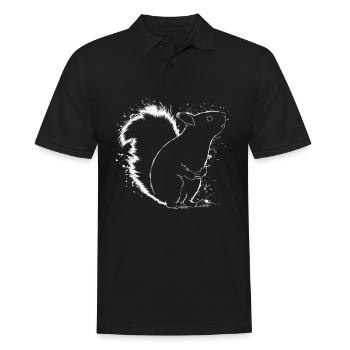Squirrel - Men's Polo Shirt - black - Front - Kai (181cm)