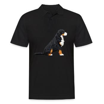 Berner Sennenhund - Männer Poloshirt - Schwarz - Vorne - Kai (181cm)