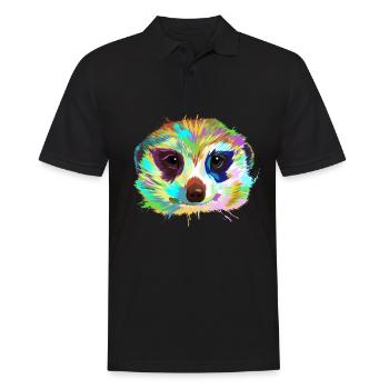 Meerkat Portrait - Men's Polo Shirt - black - Front - Kai (181cm)