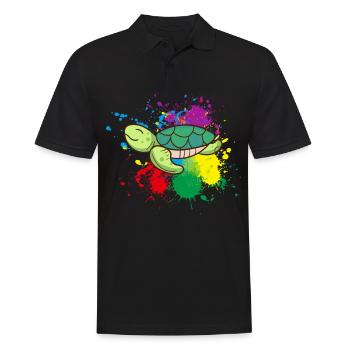 Turtle - Men's Polo Shirt - black - Front - Kai (181cm)