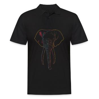 Elefant - Männer Poloshirt - Schwarz - Vorne - Kai (181cm)