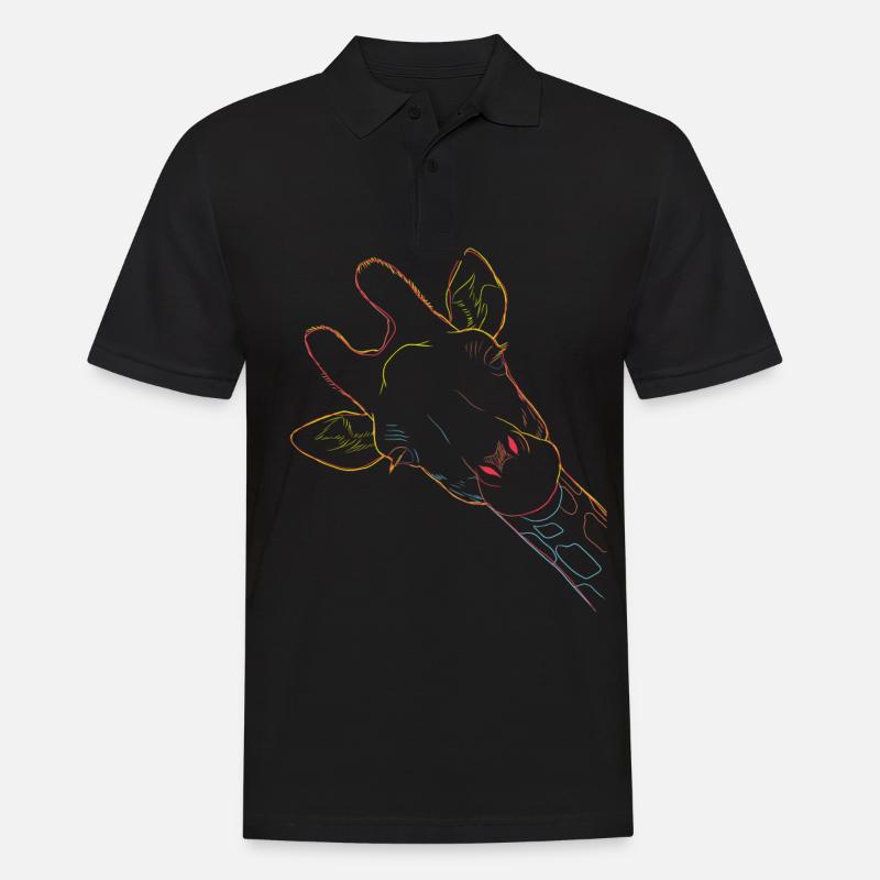 Giraffe - Männer Poloshirt - Schwarz