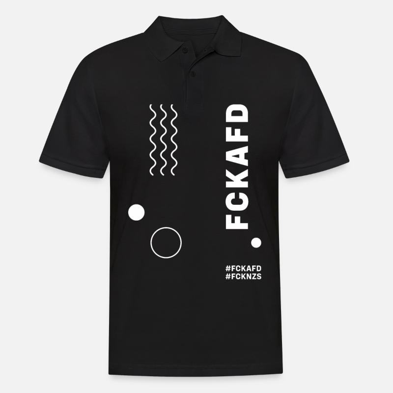 FCK AFD - Männer Poloshirt - Schwarz