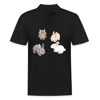 Hasen - Männer Poloshirt - Schwarz - Vorne - Kai (181cm)