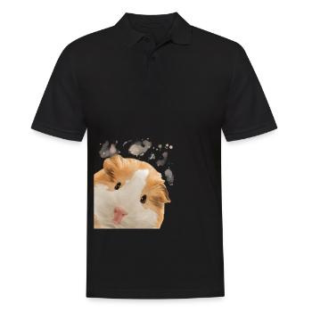 Curious Guinea Pig - Men's Polo Shirt - black - Front - Kai (181cm)