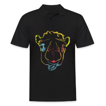 Kamel - Männer Poloshirt - Schwarz - Vorne - Kai (181cm)