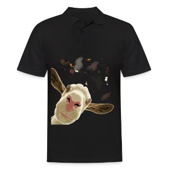 Neugierige Ziege - Männer Poloshirt - Schwarz - Vorne - Kai (181cm)