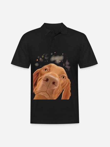 Curious Hungarian Vizsla Dog - Men's Polo Shirt - black