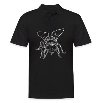 Biene - Männer Poloshirt - Schwarz - Vorne - Kai (181cm)