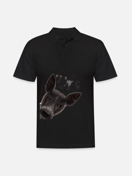 Curious American Hairless Terrier Dog - Men's Polo Shirt - black